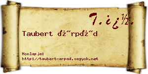 Taubert Árpád névjegykártya